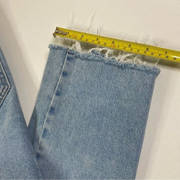 Pacsun High Rise Straight Jeans‎ Women's 24 90's Light Denim Raw Hem Button Fly - Picture 9 of 13